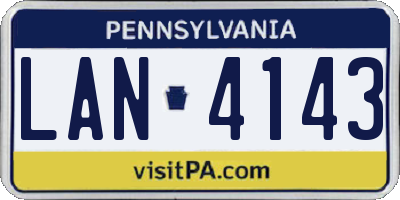 PA license plate LAN4143