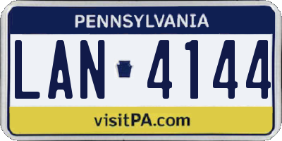 PA license plate LAN4144