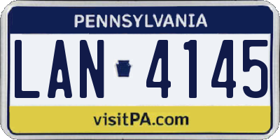 PA license plate LAN4145