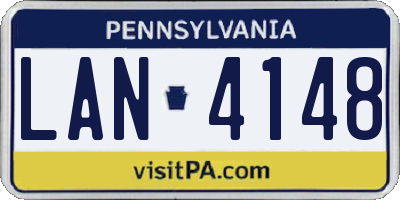 PA license plate LAN4148