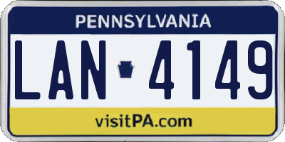 PA license plate LAN4149