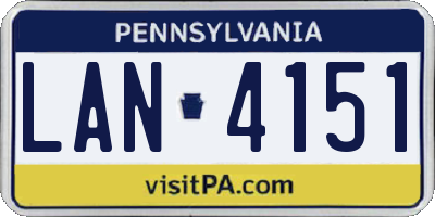 PA license plate LAN4151