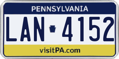 PA license plate LAN4152