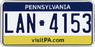 PA license plate LAN4153