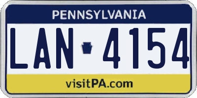PA license plate LAN4154