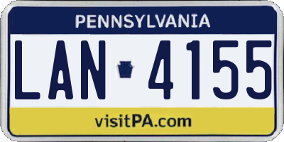 PA license plate LAN4155