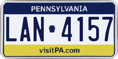 PA license plate LAN4157