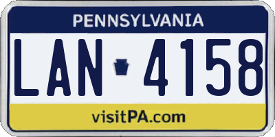PA license plate LAN4158