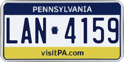 PA license plate LAN4159