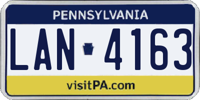 PA license plate LAN4163