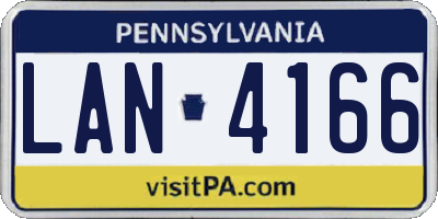 PA license plate LAN4166
