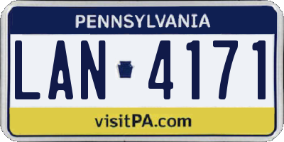 PA license plate LAN4171