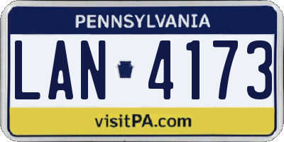 PA license plate LAN4173