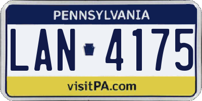 PA license plate LAN4175