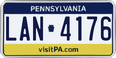 PA license plate LAN4176