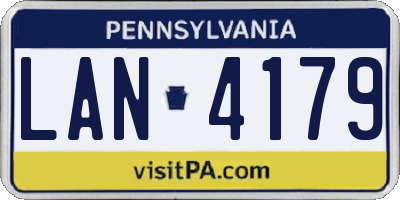 PA license plate LAN4179