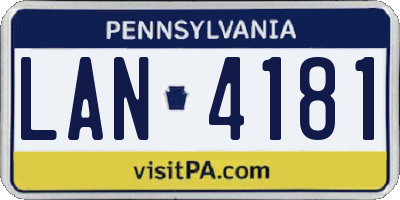 PA license plate LAN4181