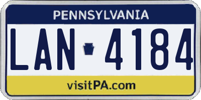 PA license plate LAN4184