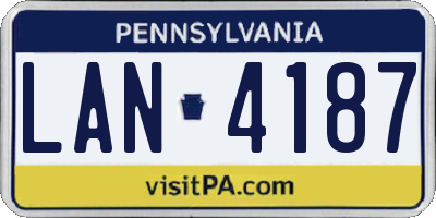 PA license plate LAN4187