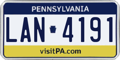PA license plate LAN4191