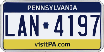 PA license plate LAN4197