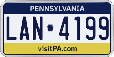 PA license plate LAN4199