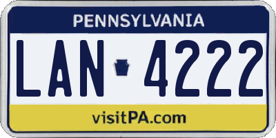 PA license plate LAN4222