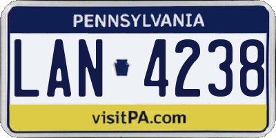 PA license plate LAN4238
