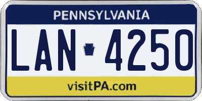 PA license plate LAN4250