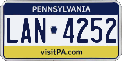 PA license plate LAN4252