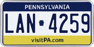 PA license plate LAN4259