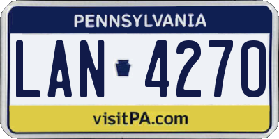 PA license plate LAN4270