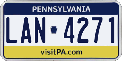 PA license plate LAN4271