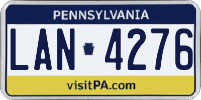 PA license plate LAN4276