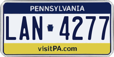 PA license plate LAN4277