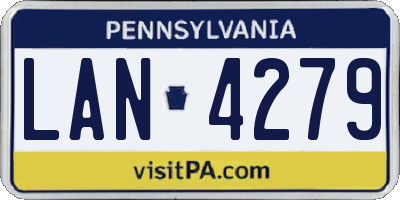 PA license plate LAN4279