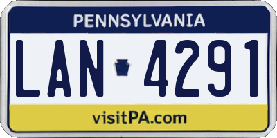 PA license plate LAN4291
