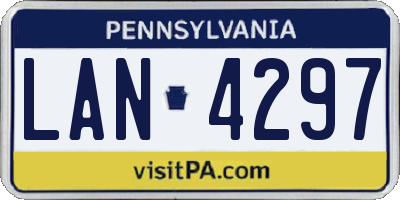 PA license plate LAN4297