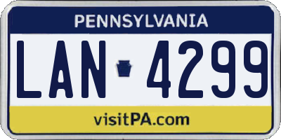 PA license plate LAN4299