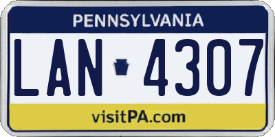 PA license plate LAN4307