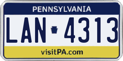 PA license plate LAN4313