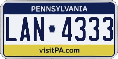 PA license plate LAN4333