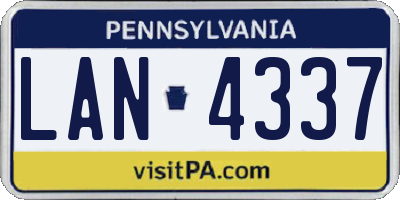 PA license plate LAN4337