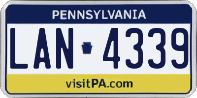 PA license plate LAN4339