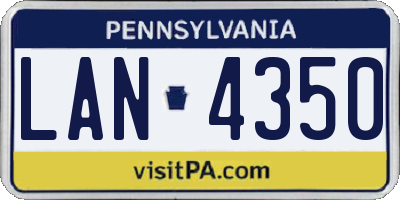 PA license plate LAN4350