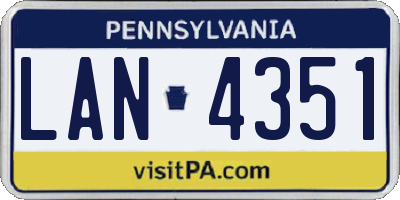PA license plate LAN4351