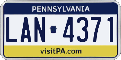 PA license plate LAN4371