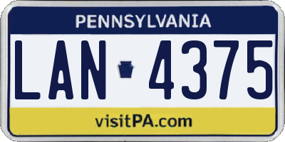 PA license plate LAN4375