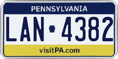 PA license plate LAN4382