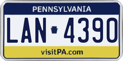 PA license plate LAN4390
